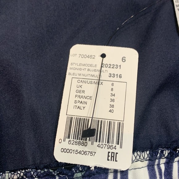 NWT 🌸JR Midnight Blue/Multi Floral Striped Kerchief Hem Midi Dress - Picture 15 of 16